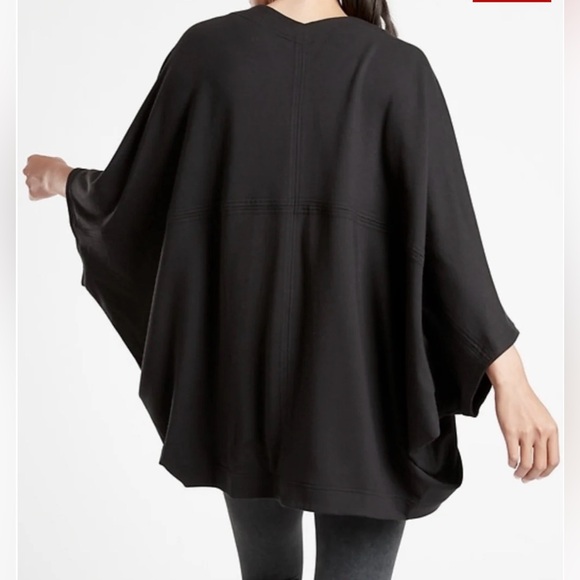 ATHLETA Cocoon Wrap Open Cardigan Nirvana Black Women’s Oversized Size L/XL - Picture 2 of 11